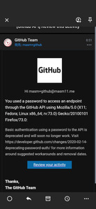 GitHub phising mail